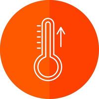 stigande temperatur linje röd cirkel ikon vektor