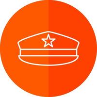 Militär- Hut Linie rot Kreis Symbol vektor