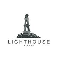 Leuchtturm Logo, Leuchtfeuer Vektor modern einfach Strand Suchscheinwerfer Turm, Symbol Illustration Vorlage