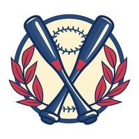 ai genererad enkel baseboll klubb logotyp. vektor illustration