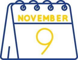 9:e av november linje två Färg ikon vektor