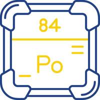 Polonium Linie zwei Farbe Symbol vektor