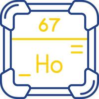 holmium linje två Färg ikon vektor