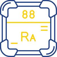 Radium Linie zwei Farbe Symbol vektor