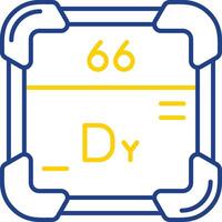 Dysprosium Linie zwei Farbe Symbol vektor