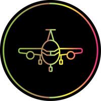 Flugzeug Linie Gradient fällig Farbe Symbol vektor