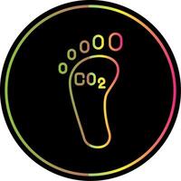 Kohlenstoff Fußabdruck Linie Gradient fällig Farbe Symbol vektor