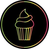 Cupcake Linie Gradient fällig Farbe Symbol vektor