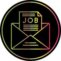 Job Angebot Linie Gradient fällig Farbe Symbol vektor