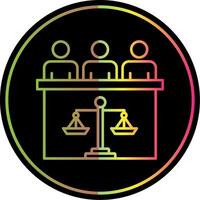 Gericht Jury Linie Gradient fällig Farbe Symbol vektor