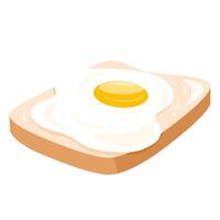 friterad ägg med ägg äggula på de bröd. frukost måltid vektor