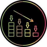 Absturz Linie Gradient fällig Farbe Symbol vektor