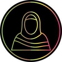 Moslem Frau Linie Gradient fällig Farbe Symbol vektor