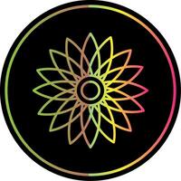 Sonnenblume Linie Gradient fällig Farbe Symbol vektor