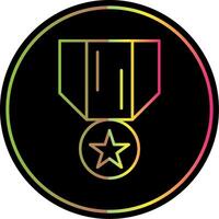 medalj av hedra linje lutning på grund av Färg ikon vektor
