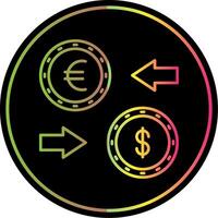 Währung Austausch Linie rot Kreis Symbol vektor