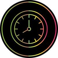 Mauer Uhr Linie Gradient fällig Farbe Symbol vektor