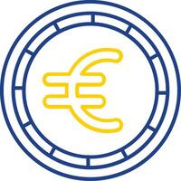 Euro Linie zwei Farbe Symbol vektor