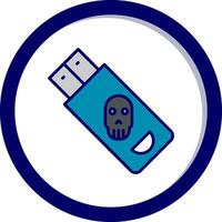 infiziert USB Stick Vektor Symbol