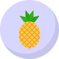 ananas platt bubbla ikon vektor