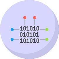 binär koda platt bubbla ikon vektor