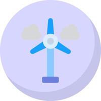 Wind Turbine eben Blase Symbol vektor