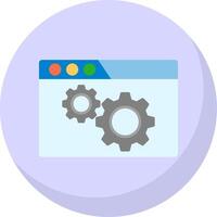 browser miljö platt bubbla ikon vektor