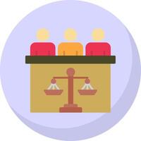 domstol jury platt bubbla ikon vektor