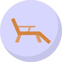 däck stol platt bubbla ikon vektor