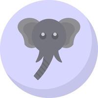 elefant platt bubbla ikon vektor