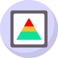 pyramid platt bubbla ikon vektor