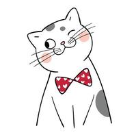 Zeichnen Sie Vektor-Illustration-Charakter-Sammlung niedliche cat.doodle-Cartoon-Stil. vektor