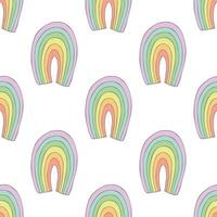 nahtlos Muster mit Regenbogen Gekritzel zum dekorativ drucken, Verpackung Papier, Gruß Karten, Hintergrund und Stoff vektor