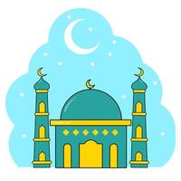 Ramadan und eid Mubarok Thema, Karikatur Illustration von ein Moschee, können Sein benutzt zum Banner und Plakate vektor
