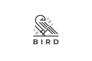 fågel minimal linje logotyp och vektor