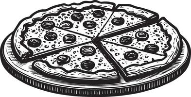 ai genererad pepperoni pizza illustration vektor