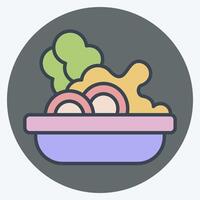 Symbol Salat. verbunden zu Picknick Symbol. Farbe Kamerad Stil. einfach Design editierbar. einfach Illustration vektor