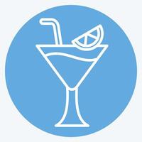Symbol Martini. verbunden zu Cocktails, trinken Symbol. Blau Augen Stil. einfach Design editierbar. einfach Illustration vektor