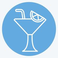 Symbol kosmopolitisch. verbunden zu Cocktails, trinken Symbol. Blau Augen Stil. einfach Design editierbar. einfach Illustration vektor