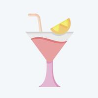 Symbol Martini. verbunden zu Cocktails, trinken Symbol. eben Stil. einfach Design editierbar. einfach Illustration vektor