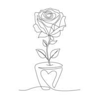 kontinuierlich einer Linie Kunstwerk von Rose Blume Tulpe Vektor Illustration Design.