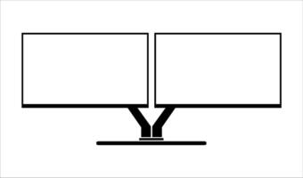 einfach Spielen Monitor Computer Monitor Attrappe, Lehrmodell, Simulation, Computer Monitor Rahmen Symbol vorgestellt auf Weiß Hintergrund. vektor