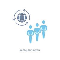 global Population Konzept Linie Symbol. einfach Element Illustration. global Population Konzept Gliederung Symbol Design. vektor