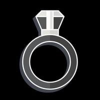 ikon diamant ringa. relaterad till mode symbol. glansig stil. enkel design redigerbar. enkel illustration vektor