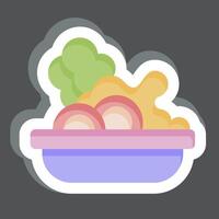 Aufkleber Salat. verbunden zu Picknick Symbol. einfach Design editierbar. einfach Illustration vektor
