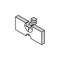 ermüden Analyse mechanisch Ingenieur isometrisch Symbol Vektor Illustration