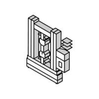 Materialien testen mechanisch Ingenieur isometrisch Symbol Vektor Illustration