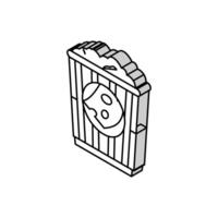 Käse Popcorn Essen isometrisch Symbol Vektor Illustration