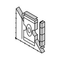 endlich Element Analyse mechanisch Ingenieur isometrisch Symbol Vektor Illustration