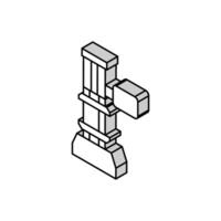 Kompression testen Materialien Ingenieurwesen isometrisch Symbol Vektor Illustration